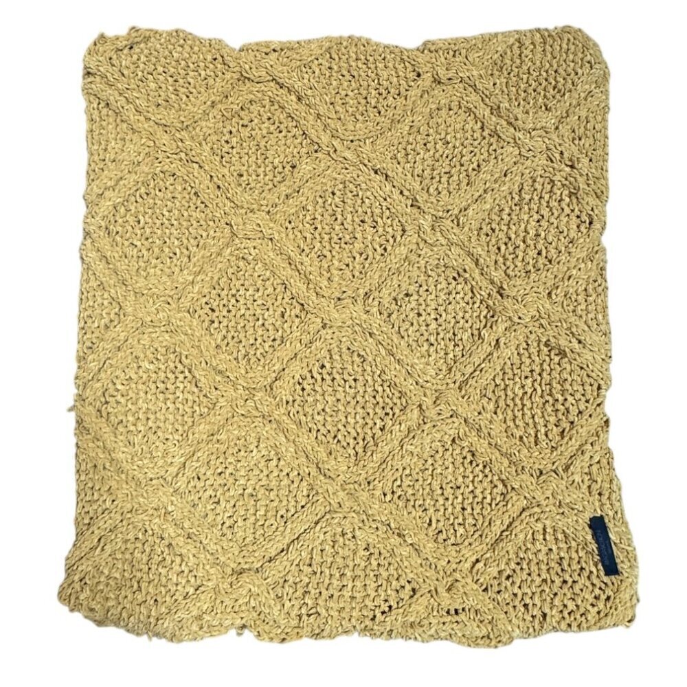Magaschoni Home Knit Pillow Cover | Tan Textured 20"x20" | No Insert Included